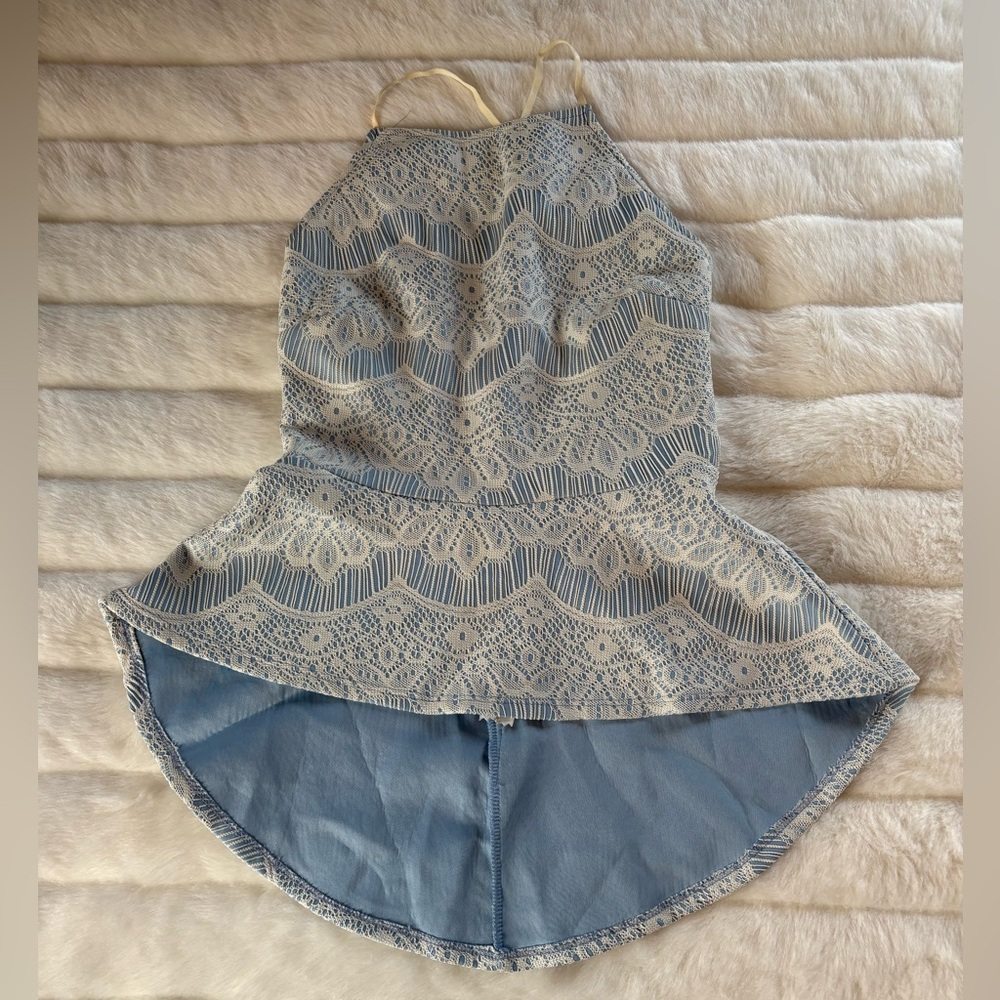 Blue Lace Halter Top